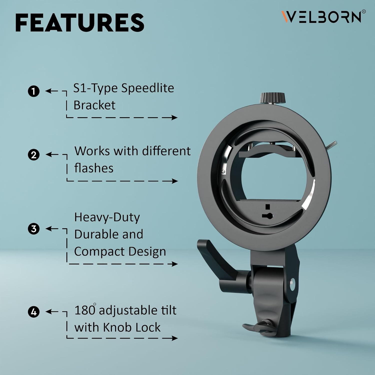 Welborn S Bracket S-Type Elinchrom S Mount Holder Welborn S Bracket S-Type Elinchrom S Mount Holder